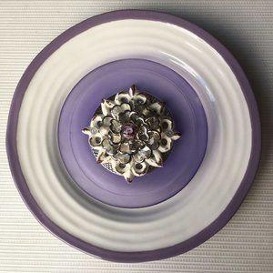 Portmeirion Sophie Conran Larky Land Decorative Plate Wall Hanging Art Purple